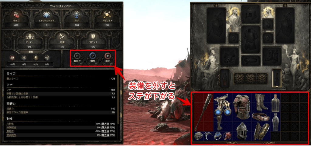 裸のステータス