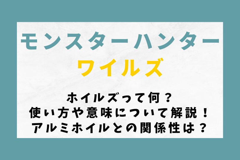 【モンハンワイルズ】ホイルズって何？使い方や意味について解説！アルミホイルとの関係性は？