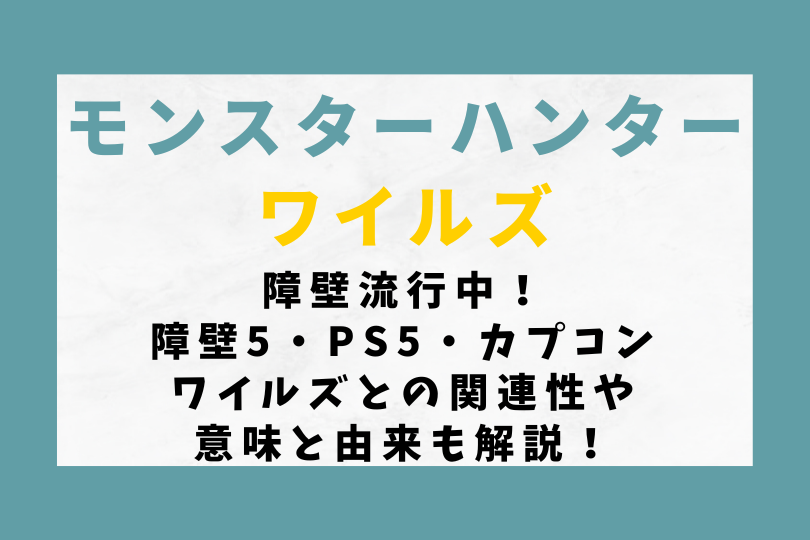 障壁とは？障壁5・PS5・カプコン・ワイルズとの関連性や意味と由来も解説！