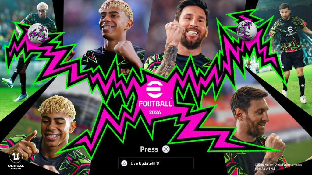 eFootballのタイトル画面
