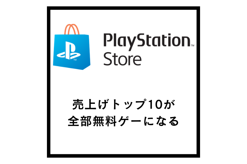 【2026515】プレイステーションストアの売上げトップ10が全部無料ゲーになる