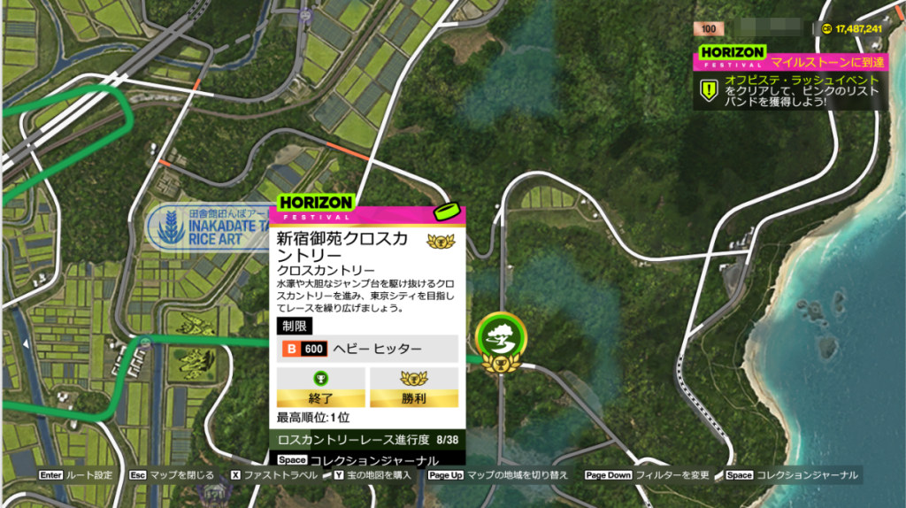 田んぼを突っ切るレース